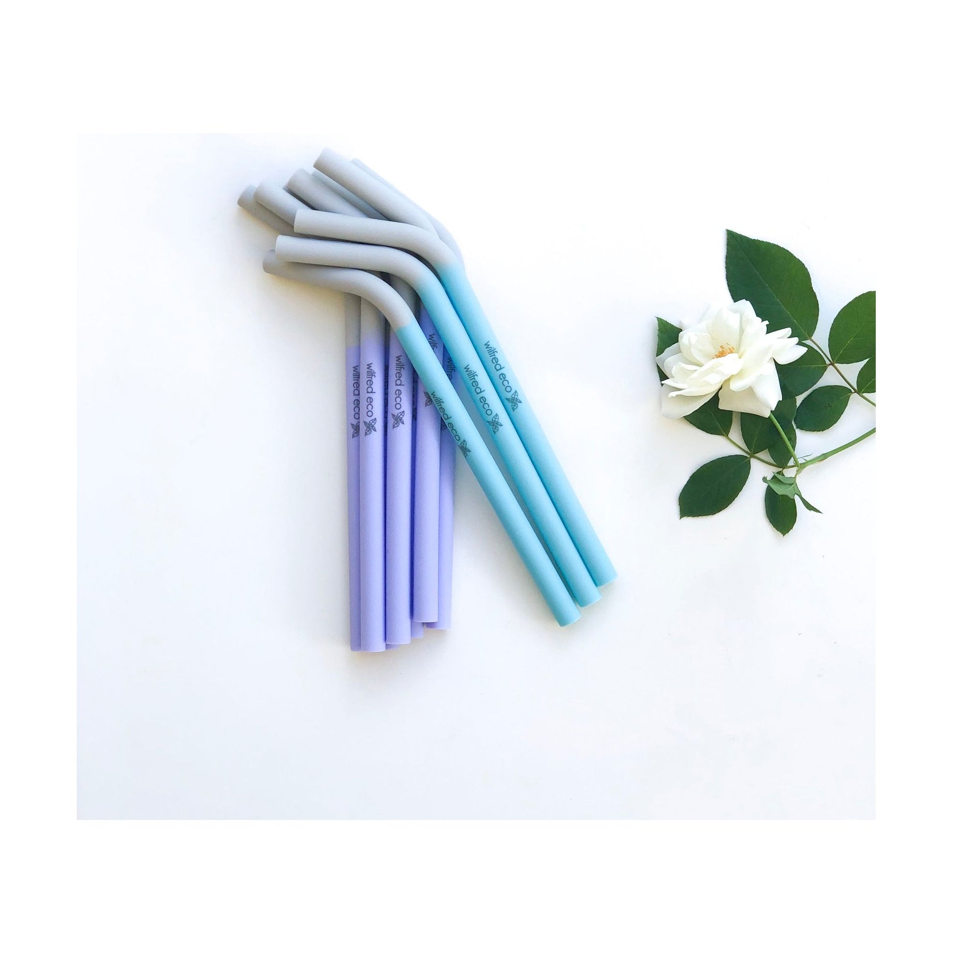 Silicone Smoothie Straws - 4 Pack Reusable - RAINBOW PASTELS - BR4 - Wilfred Eco