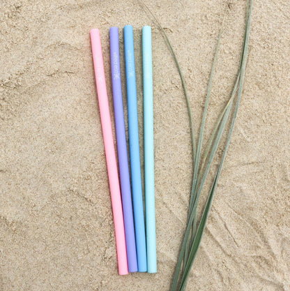 Straight Silicone Reusable Straws - 4 Pack - RAINBOW PASTELS - SR4 - Wilfred Eco