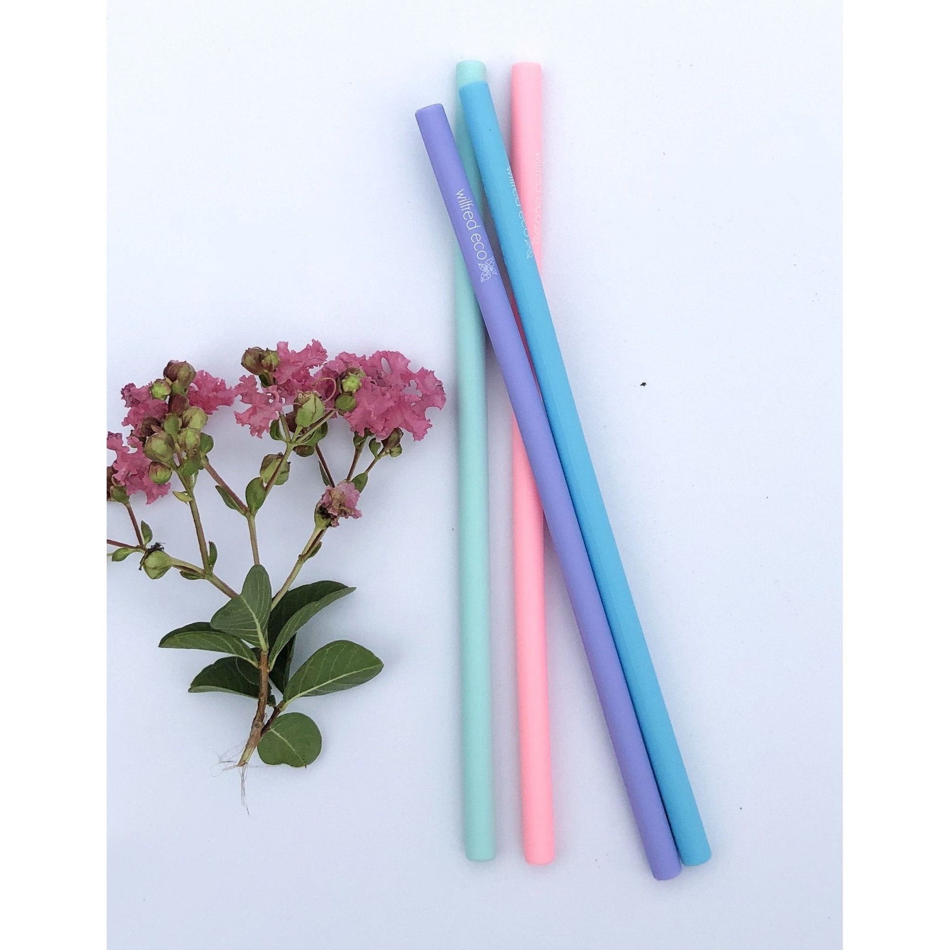 Straight Silicone Reusable Straws - 4 Pack - RAINBOW PASTELS - SR4 - Wilfred Eco