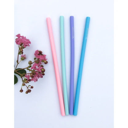 Straight Silicone Reusable Straws - 4 Pack - RAINBOW PASTELS - SR4 - Wilfred Eco