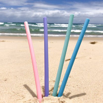 Straight Silicone Reusable Straws - 4 Pack - RAINBOW PASTELS - SR4 - Wilfred Eco